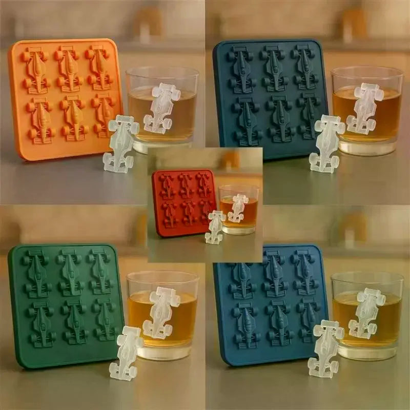 6-Cavity Racing Car Mold Mold, Silicone Racing Car Jelly Mold 3d Race Car Tumbler Tray Baking Tool Zpaxo