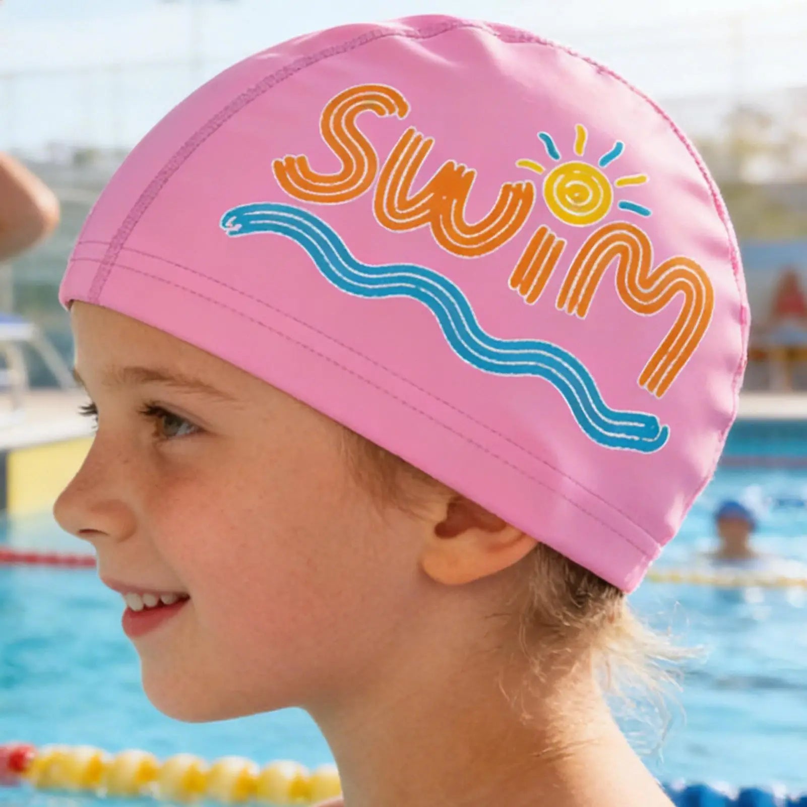 Kids Swimming Caps Cute Cartoon Elastic Silicone Boys and Girls Swimming Gear Long Hair Waterproof Ear sProtection Swim Caps Zpaxo