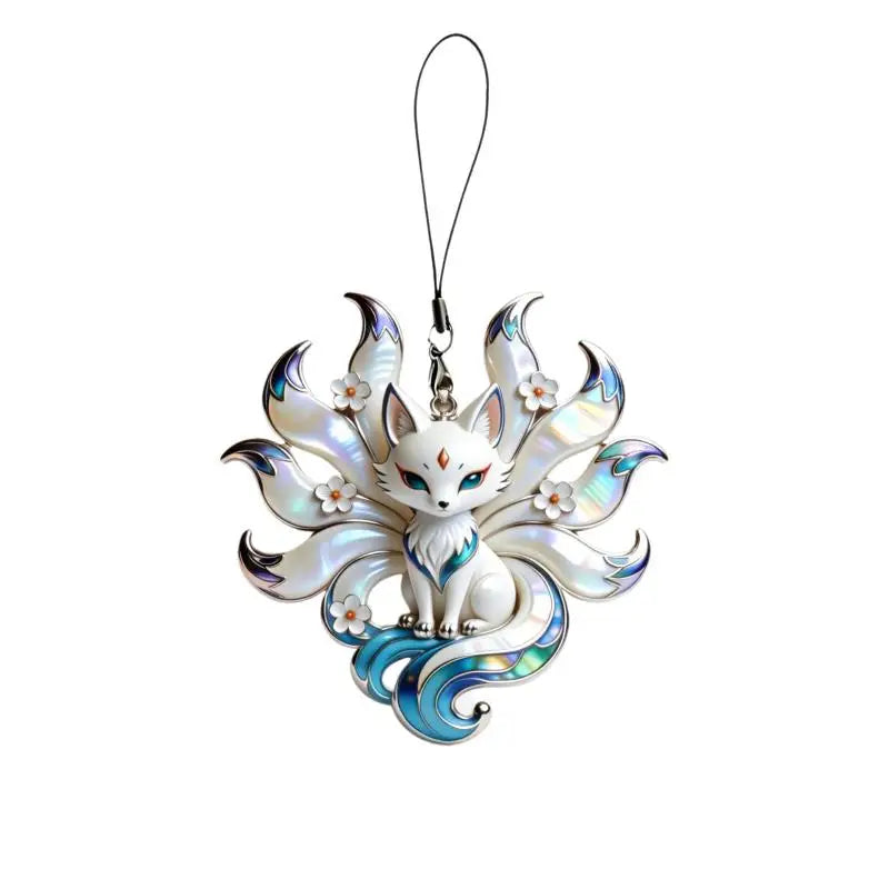 1 Nine-tailed Fox Enamel Pendant Necklace Phone Bag Charm Women Zpaxo 1pcs A1