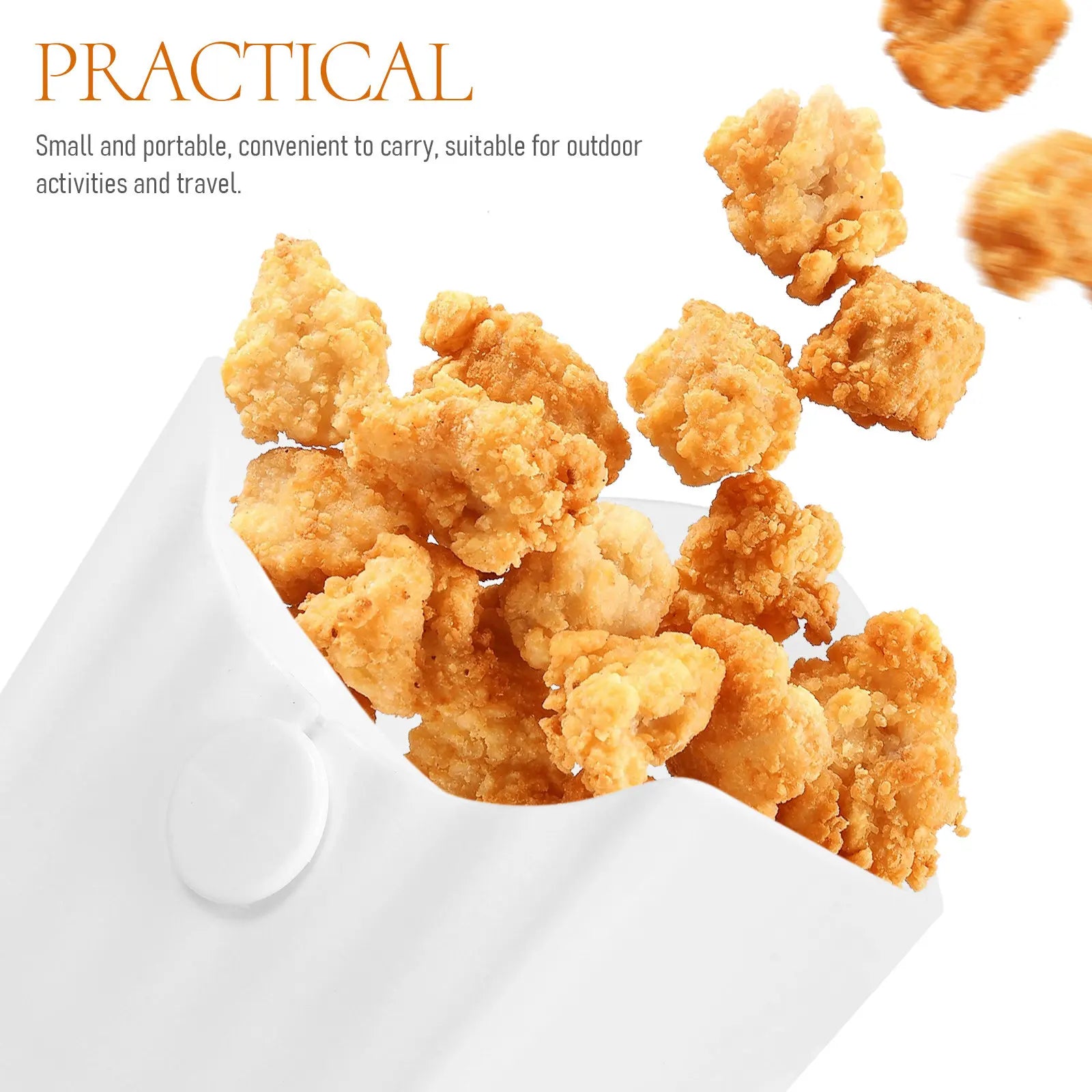 Reusable Snack Storage Box Multipurpose White Plastic Lightweight