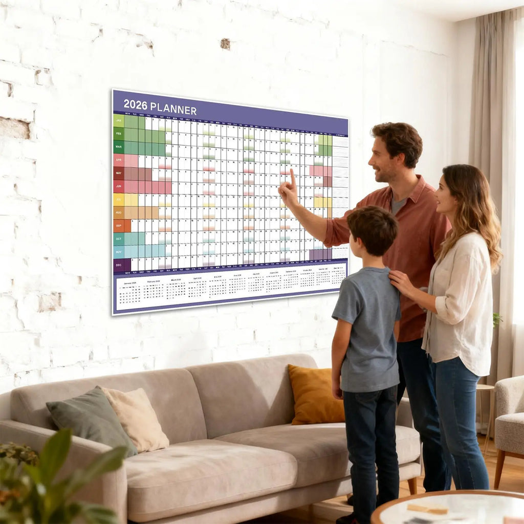 Large 2026 Wall Calendar 29x20 Inch Stickers Monthly Planner Office