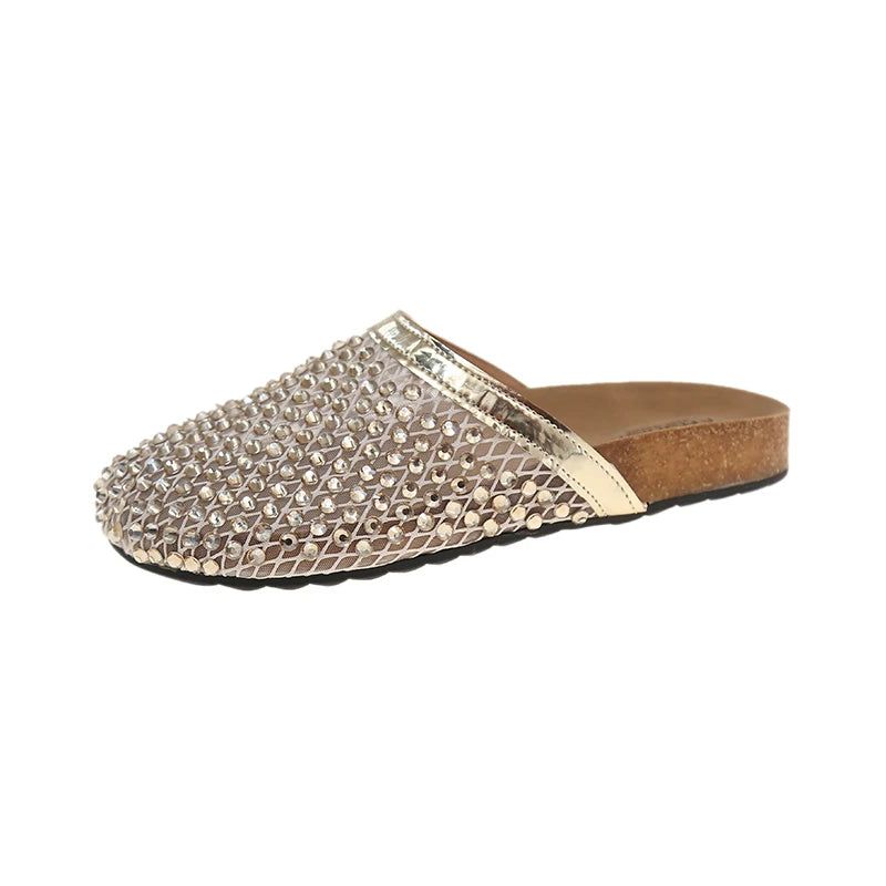 Sandals Women's 2025 Summer Luxury Slippers Lightweight Round Head Zpaxo Gold 36