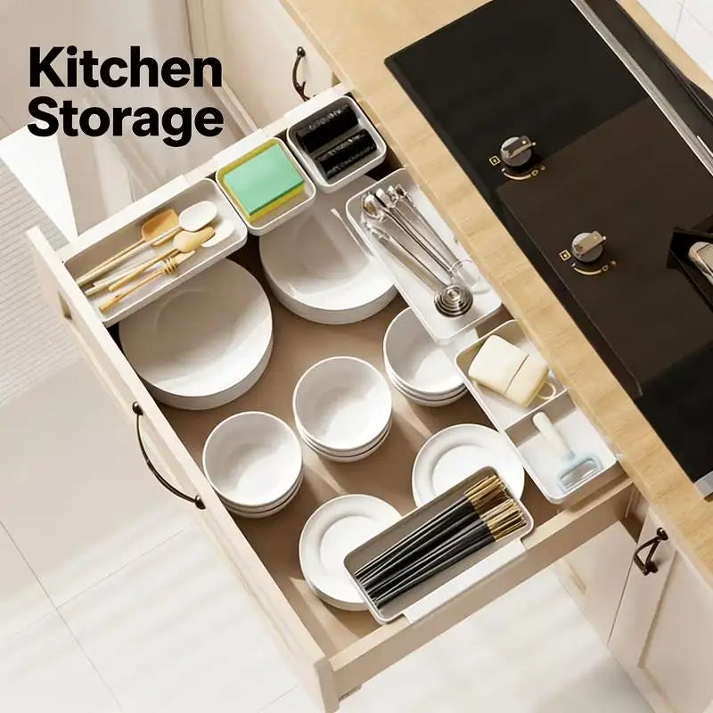 1pcs Hanging Storage Boxes – for Drawers up to 1.5cm, Organize Stationery, Cutlery, Cosmetics, Desk Zpaxo