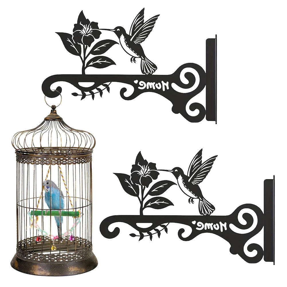 Aesthetic Wall Plant Hanger Bird Design Metal Hanging Bracket Flower