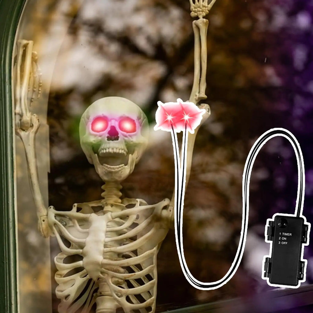 Halloween LED Glowing Eyes Timer Light Up DIY Skeleton Pumpkins Masks