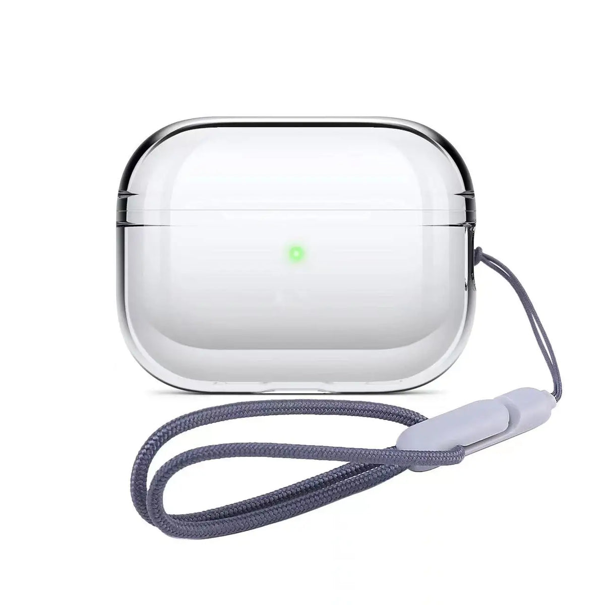 Soft TPU Earphone Case with Lanyard Strap For Airpods Pro 2 Transparent Shockproof Cover Protective Shell Headphone Accessories Zpaxo Gray with case