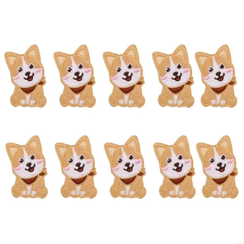 10Pcs Dog Fabric Iron On Patches Adhesive Embroidery Appliques For Garment Jackets Hat Bag Coat Clothing Decoration Zpaxo pupp China Mainland