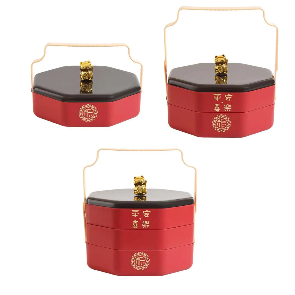Divided Serving Tray with Lid – Chinese New Year Snack Organizer Divided Serving Tray Zpaxo