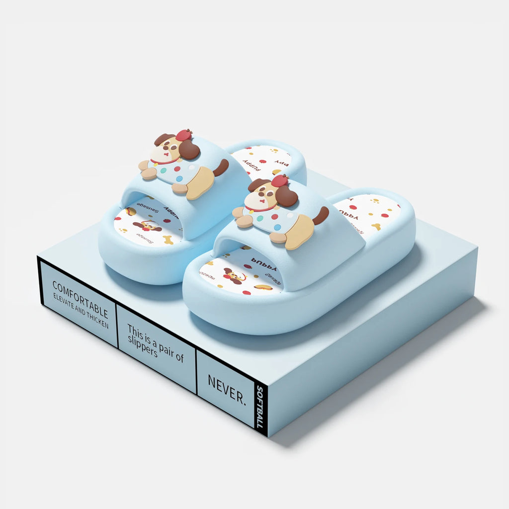 SHAJI Cartoon Apple Dachshund Slippers Soft Non-slip Indoor Outdoor