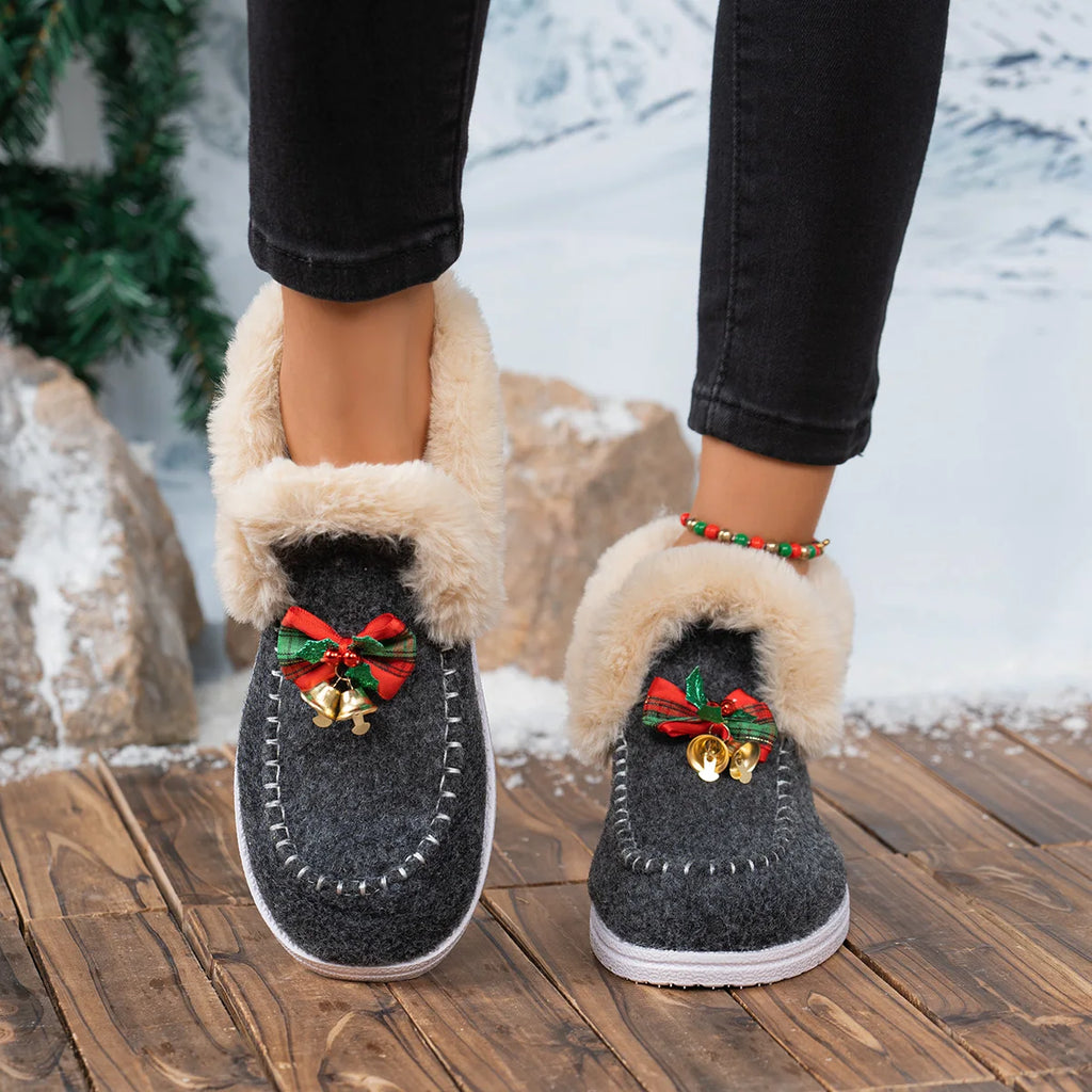 Women Ankle Boots 2025 New Thickened Fluff Lined Snow Boots Easy To Wear Short Fashionable Shoes Warm Cotton Flats Shoes Women Zpaxo