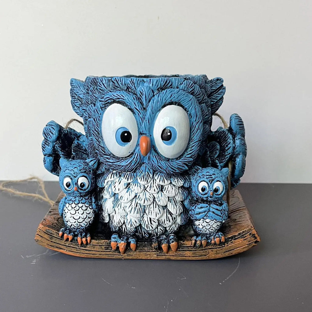 Plant Pots Cute Owl Resin Flowerpot Wall Planter Indoor Plants Home