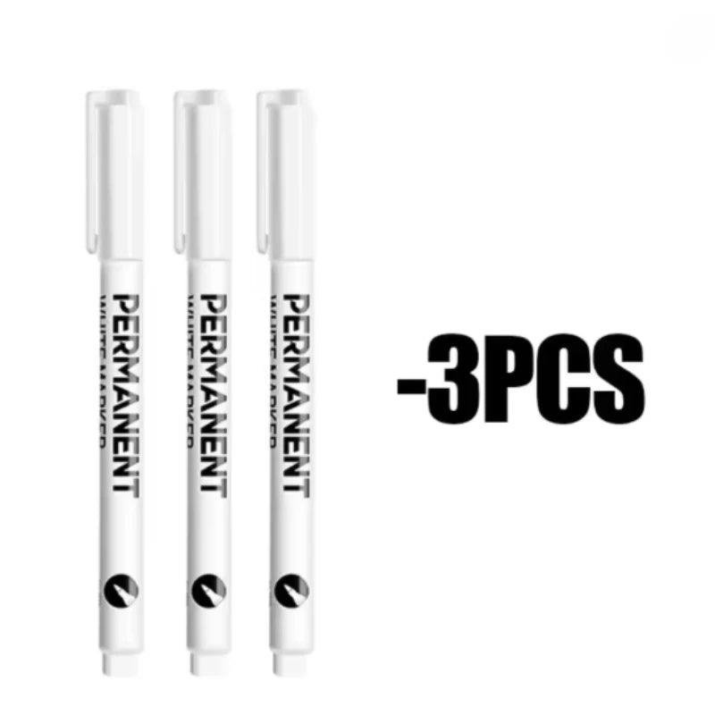 White Paint Pens Fine Tip – Waterproof Oil-Based Markers 3/6 Pack Paint Marker Pens Zpaxo 3PCS