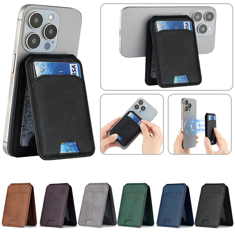 Luxury Phone Bag Cover Accessories Magsafe Magnetic Leather Wallet