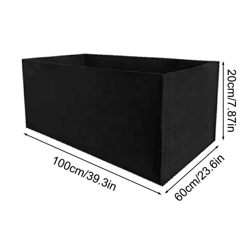 Square Felt Growing Bucket Plant Growth Bag Multi-Functional Vegetable Plant Non-Woven Felt Growing Bag Zpaxo 100x60x20cm