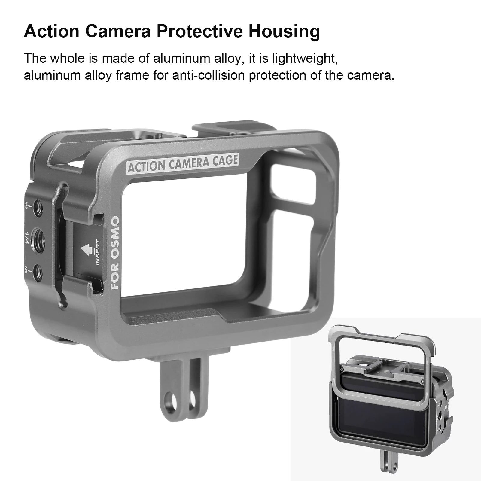 Action Camera Housing Case Aluminium Alloy OSMO Shell Protective Cage