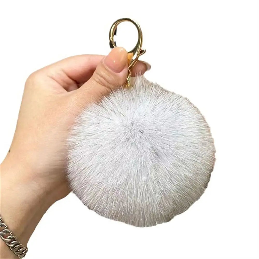 Fluffy Soft Pompom Ball Keychain Bag Ornament Hanging Decoration Fur Ball Keyring Backpack Bag Charm Fur Pendant Jewelry Gifts Zpaxo