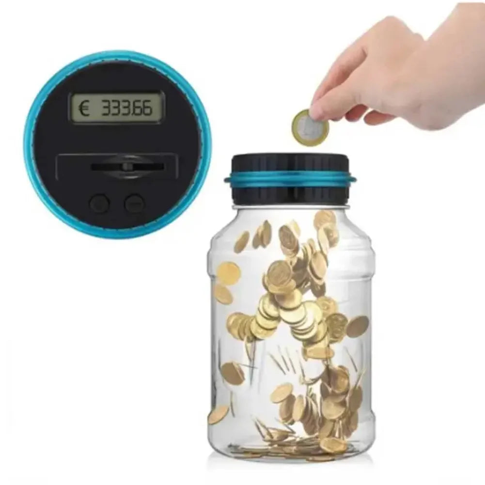 1PC Electronic Piggy Bank Counter Coin - Digital LCD Counting Coin, Money Saving Box Jar, Coins Storage Box For USD EURO Zpaxo