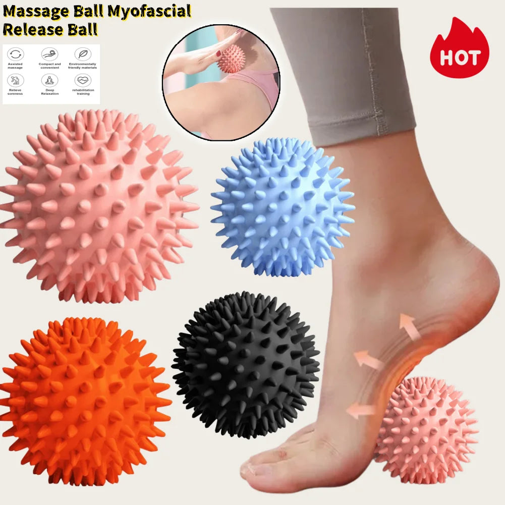 Foot Massage Ball With Spikes Pilates Yoga Sports Fitness Muscle Relaxation Massage Ball Plantar Fasciitis Therapy Ball for Hand Zpaxo