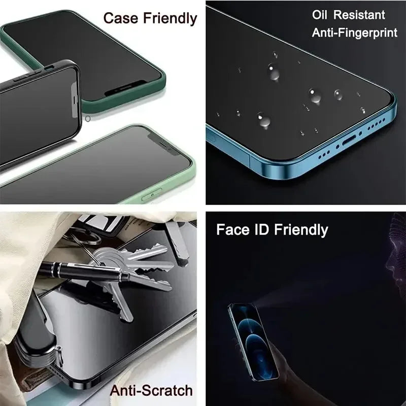 1- Anti-spy Glass IPhone 15 14 13 12 11 16 Max Full Cover Privacy