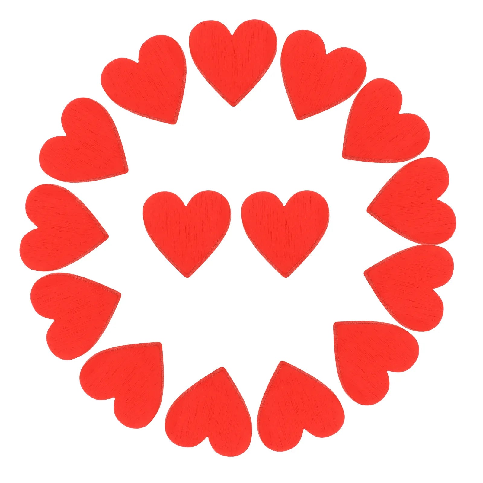 DIY Red Heart Wooden Cutouts Valentine's Day Wedding Table