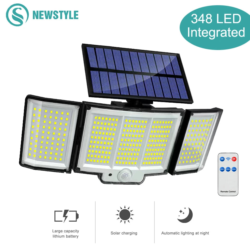 Solar Light Outdoor 328 348 LED Integrated Bright Motion Sensor Zpaxo