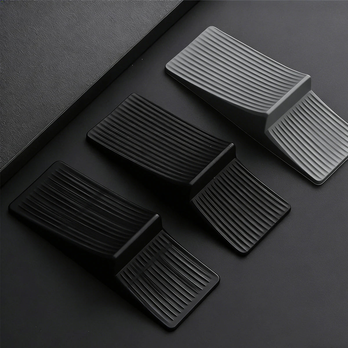 Heavy Duty Rubber Wedge Door Stops – Black, Non-Slip 4/5/6 Pack