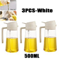 2 in 1 Kitchen Oils Spray Bottle Olive Sprayer Oil Spray Oil Sprayer Plastic for Cooking BBQ Baking Oils Dispenser Accessories Zpaxo 3PCS-white