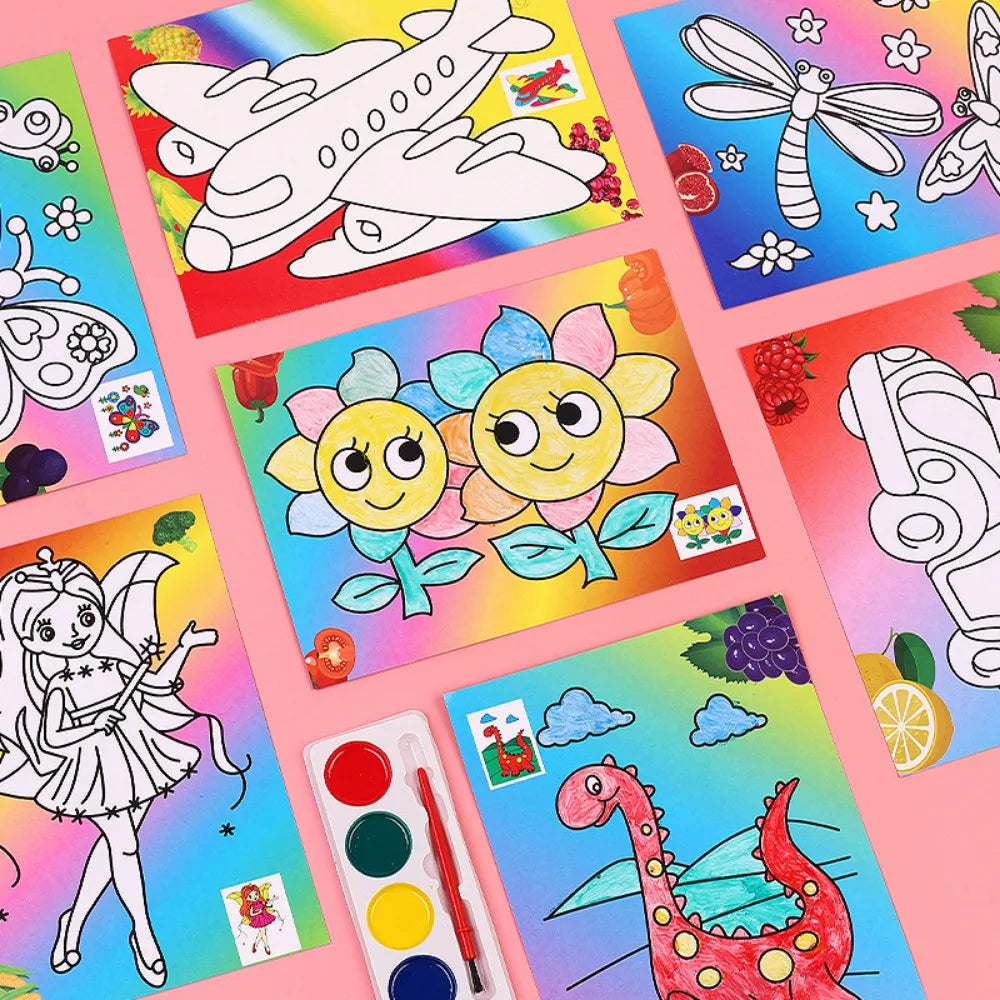 10-30 Pcs DIY Cartoon Paint Coloring Graffiti Painting Kids Birthday Kindergarten Party Gift Back To School Reward Carnival Gift Zpaxo
