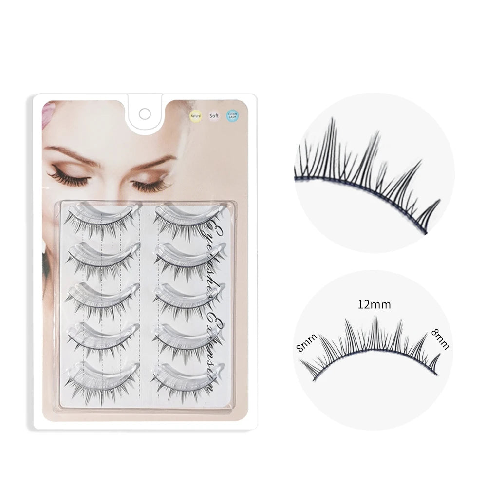 5 pairs of transparent and dynamic stem eyelash extensions - reusable, easy to use, natural appearance,enhance eye appearance Zpaxo 02
