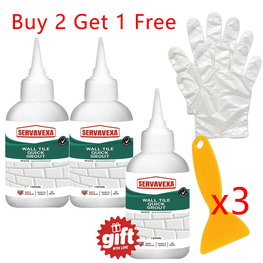 Professional 150ml Tile Grout Repair Kit Waterproof Pre-mixed Sealer for Kitchen Bathroom Wall Floor Gap Filler Agent with Tool Zpaxo 3 sets