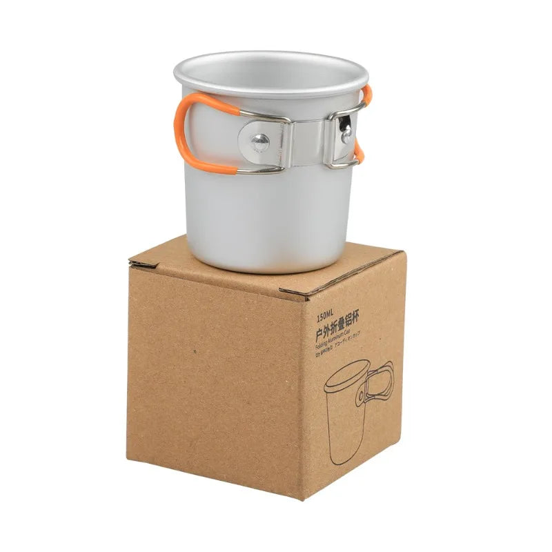 Hot 150ml Outdoor Camping Folding Aluminum Cup, Portable Coffee Mug, Aluminum Alloy Beer Cup, Camping Tea Cup Zpaxo