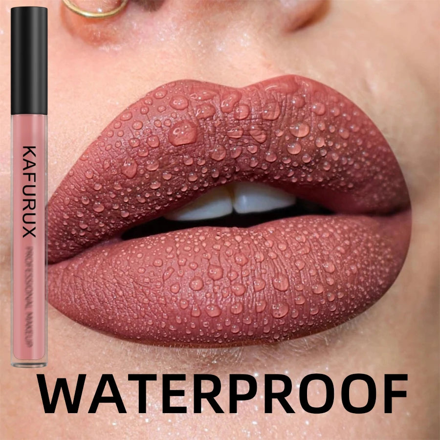 12 Colors Matte Lip Glaze Velvet Finish Liquid Lipstick Waterproof