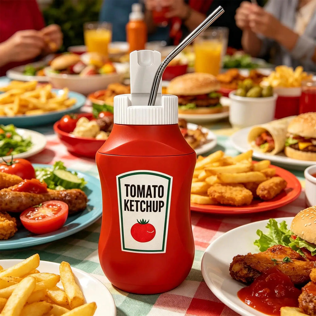 Soda Can Sleeve Non-Slip Novelty Bottle Holder Fit 330 ML Tomato Sauce Bottle Shape Beer Can Sleeve for Coffee Soda Water Cooler Zpaxo