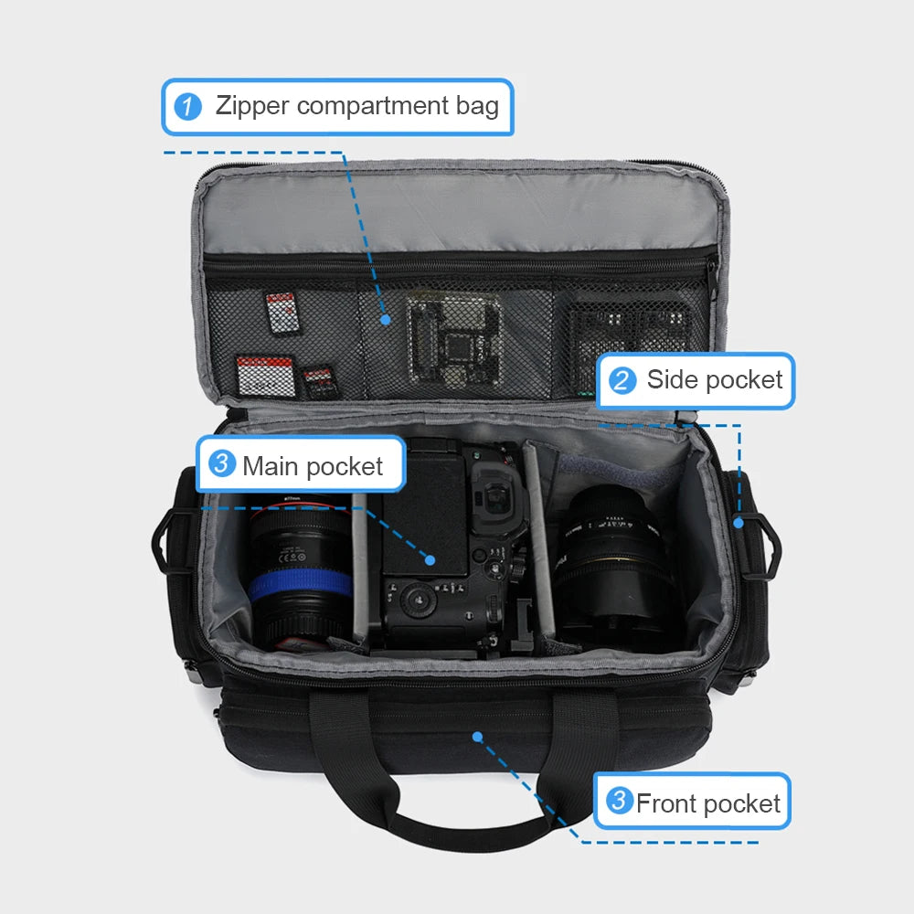 Camera Bag Travel Shoulder Water-resistant Shock-proof Mirrorless