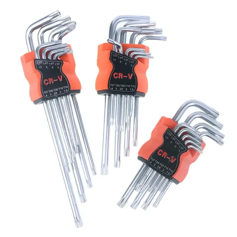 9Pcs/lot Torx Star Wrench Set Allen Keys Hexagon Spanner Dual End L Type Star Screwdriver Hand Repair Tools For DIY Home Repair Zpaxo