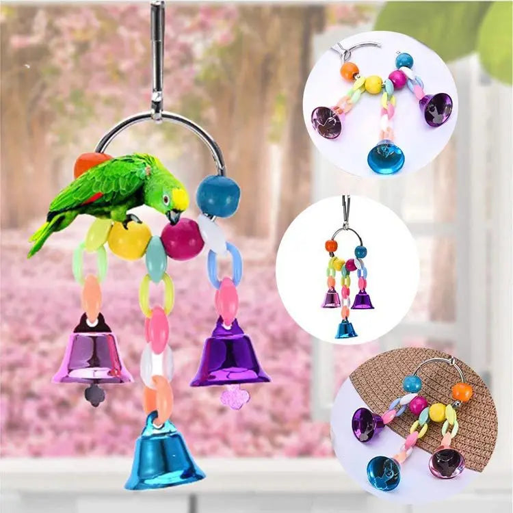 Bird Toy Cage Accessories Wood Parrot Toys Swing Suspension Bridge Zpaxo