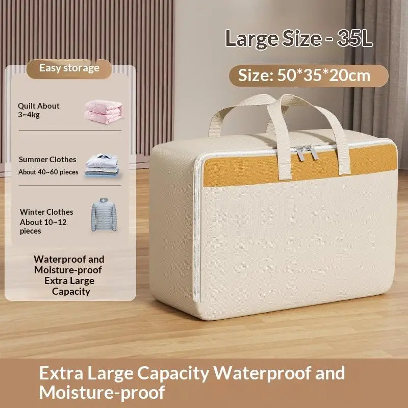 Large Capacity Thick Non Woven Storage Bag Dustproof Moisture Proof Organizer for Clothes Bedding Wardrobe Home Space Zpaxo S