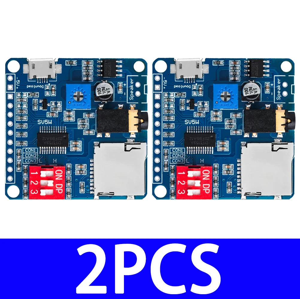 5W Class D MP3 Amplifier Module, SD TF Card UART Serial Control Audio Board for Arduino Zpaxo 2pcs