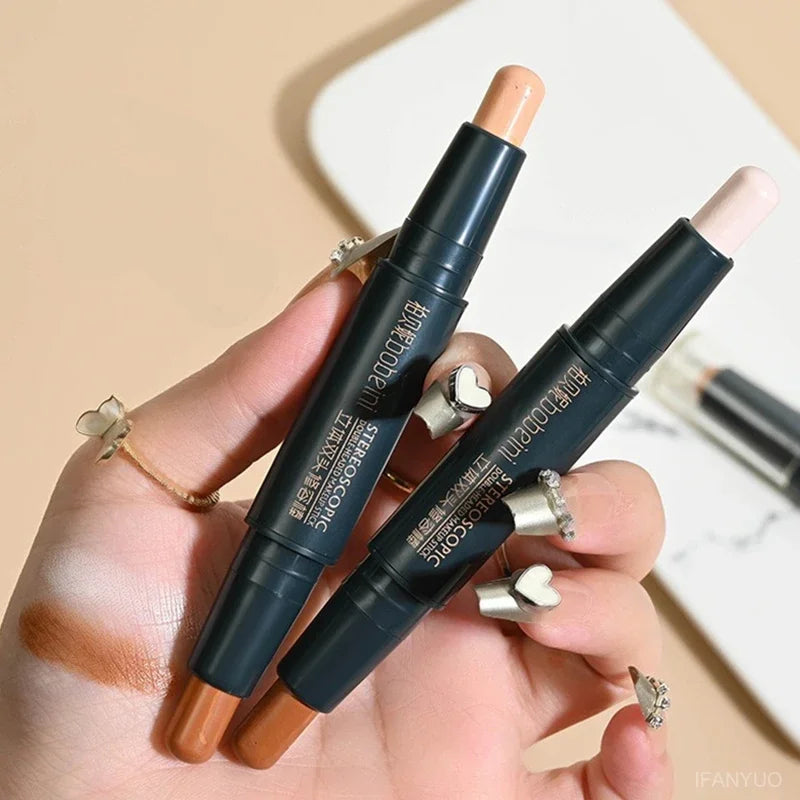 Double-ended Dual-purpose High-light Trimming Stick Three-dimensional Contour Nose Shadow Facial Shape Brighten and Trimming Zpaxo