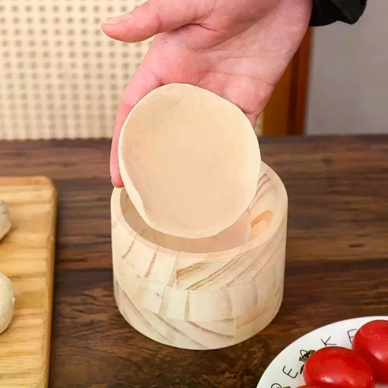 Quick Dumpling Wrapper Maker Wood Dumpling Maker Press Tool Wood Mold And Ball Manual Dough Skin Presser Hand Pie Rolling Tool Zpaxo