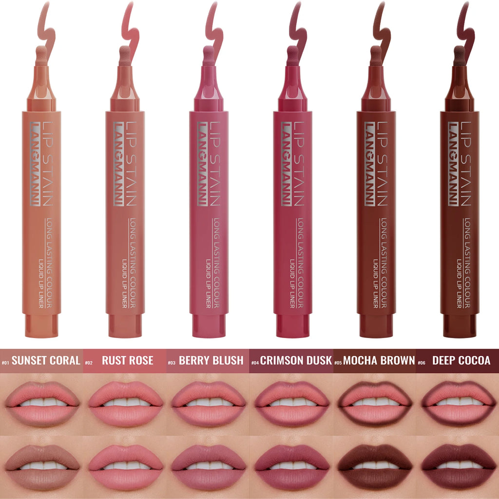 Matte Lipliner Durable Waterproof Non-fading Non-smudging Smooth Easy