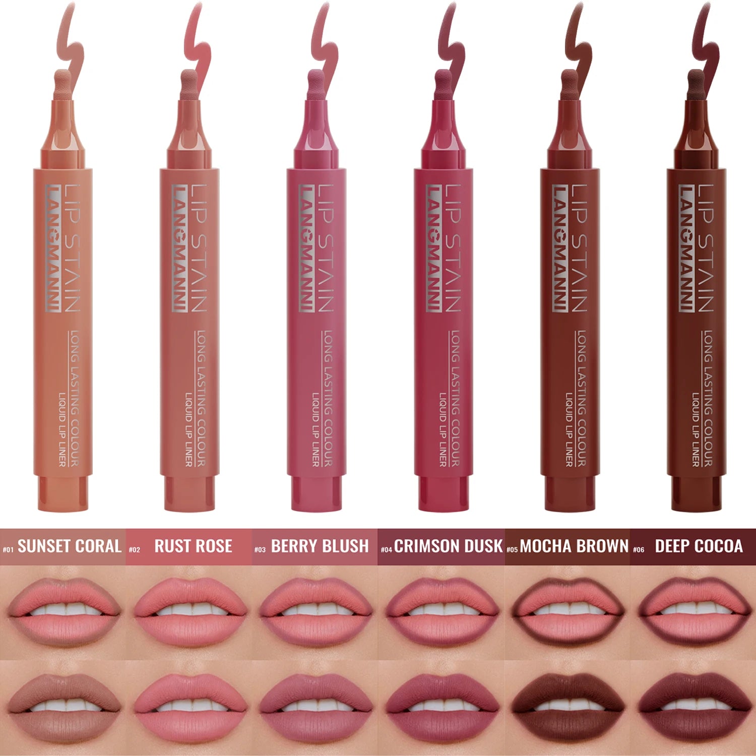Matte Lipliner Durable Waterproof Non-fading Non-smudging Smooth Easy