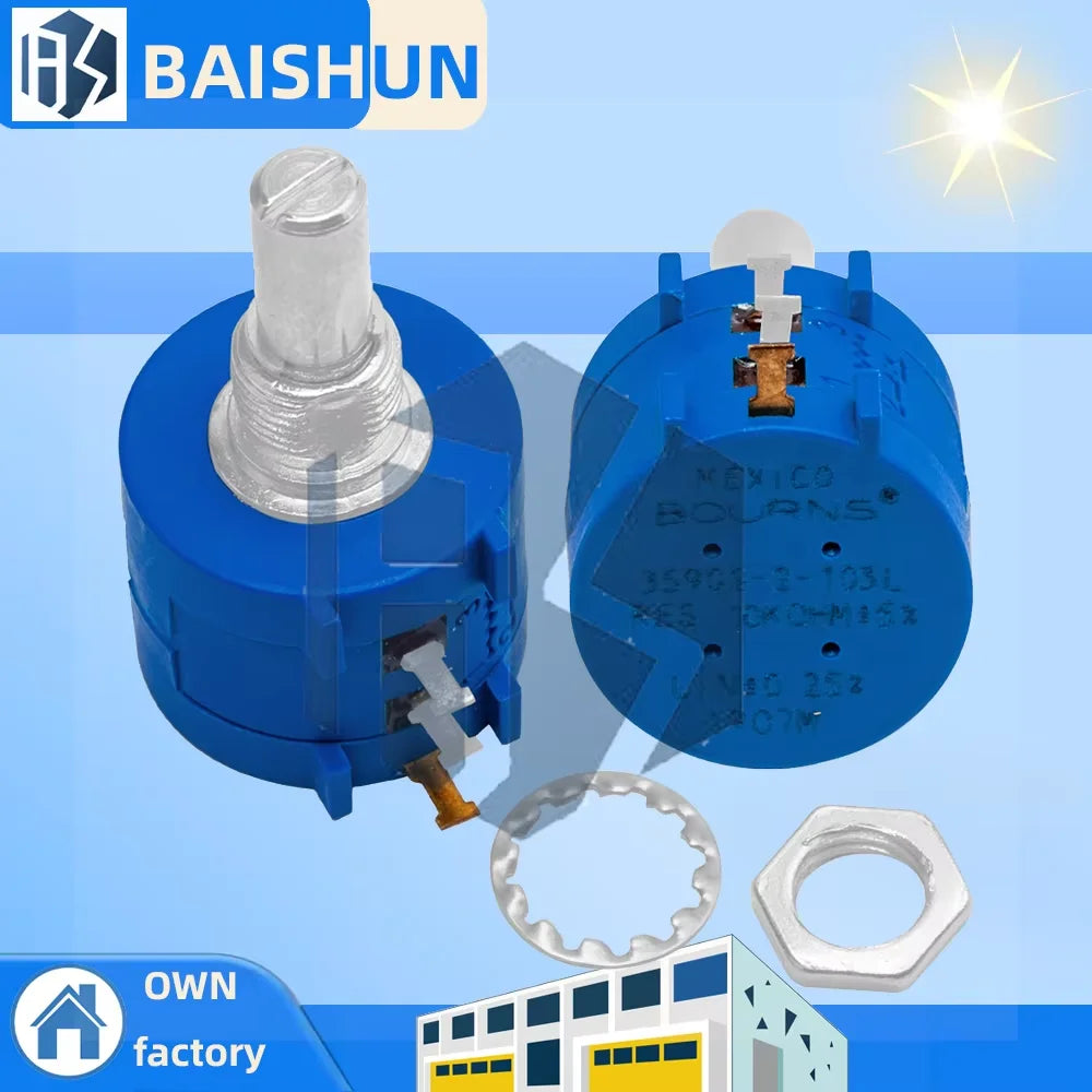 3590S-2- 10-Turn Precision Potentiometer Multi-turn Adjustable Zpaxo 100 Ohm