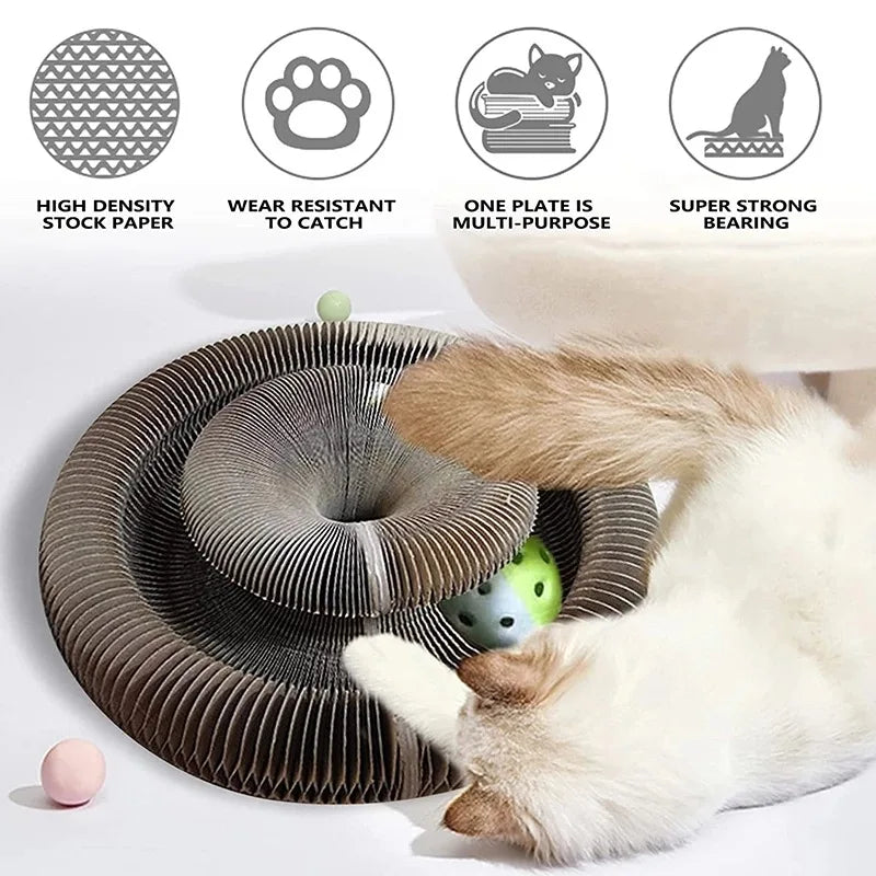 Cat Foldable Magic Organ Scratching Board Funny Toy Grinding Claw