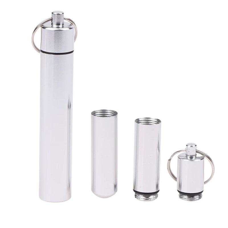 Medicine Box Health Care Waterproof Aluminum Pill Case Bottle Cache