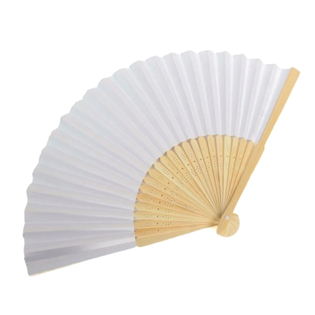 1-50PCS Paper Bamboo Folding Hand Fan Wedding Personalized Fans Party Decor Art Craft Chinese Dance Fan DIY Folding Fan Zpaxo