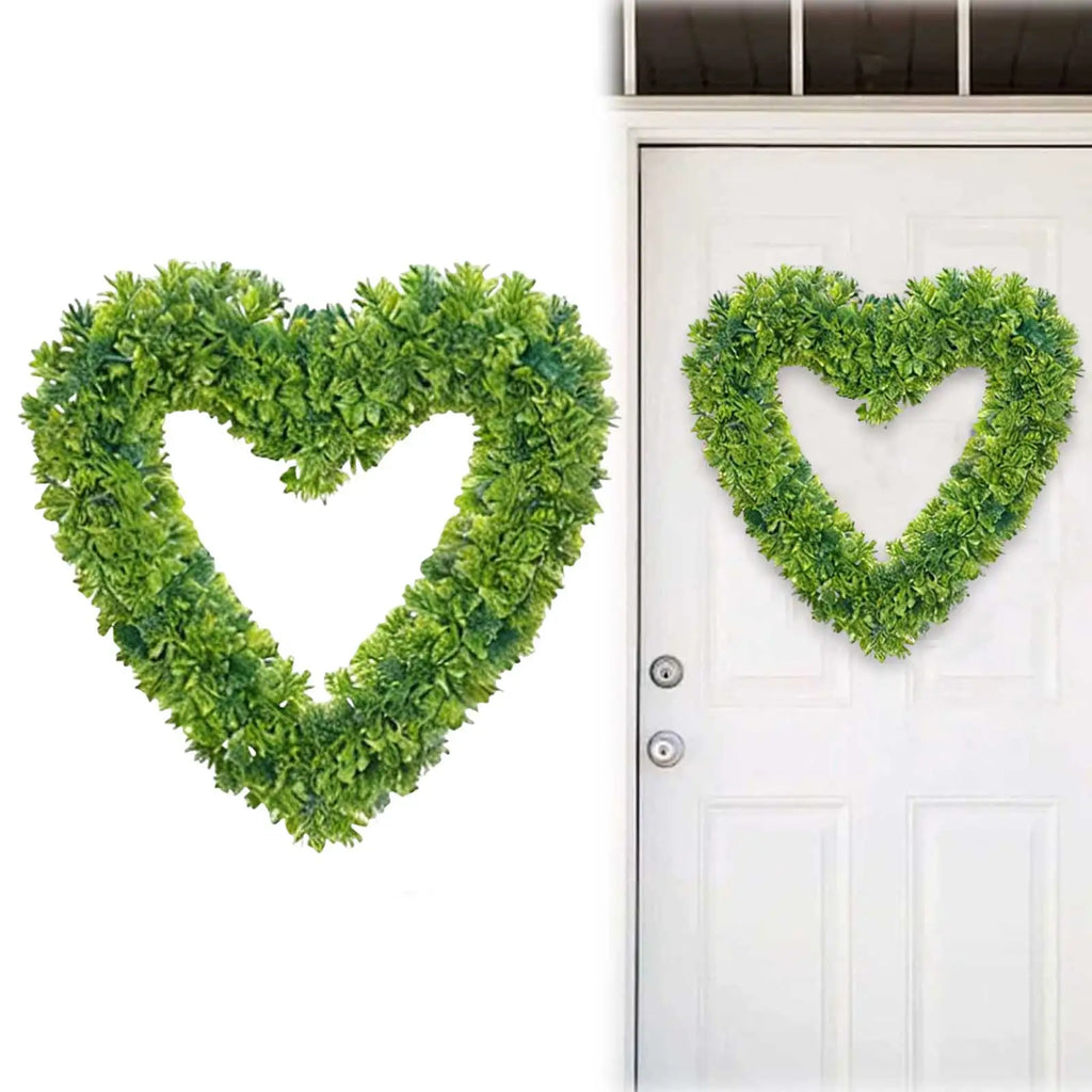 Simulation Artificial Green Leaves Wreath Plastic Greenery Yard Signs