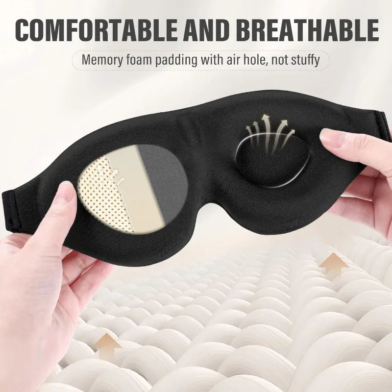 3D Contour Sleep Eye Mask – Blackout, Breathable & Adjustable