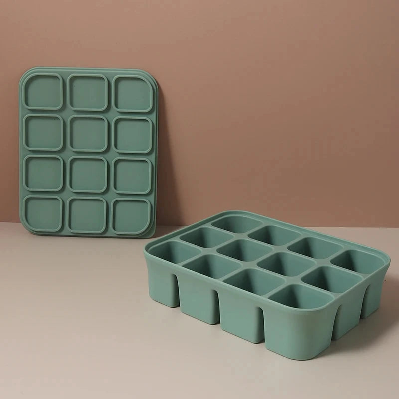 12-Grid Silicone Ice Cube Tray – Easy Release & BPA-Free Silicone Ice Tray Zpaxo 12 grid D green