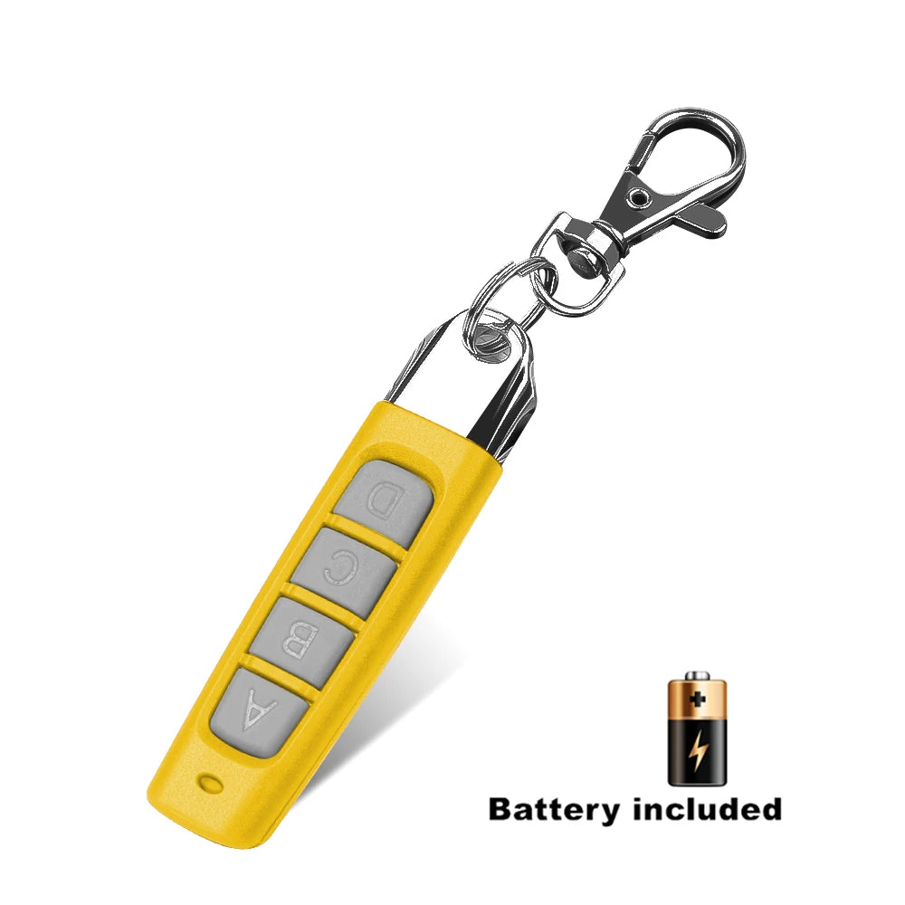 433MHz Auto Copy Remote Control Electric Garage Door Opener 4-Keys Remote Controller Duplicator Clone Cloning Code Transmitter Zpaxo Yellow-Grey